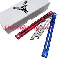 Squid Madko Clone 7075 Aluminium Handle XDYY Balisong Butterfly Trainer Knife Bottle Opener Flipper Trainer Bushings System