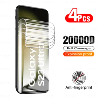 4pcs Screen Protector For Samsung Galaxy S23 S22 S21 S20 Ultra 5G Full Cover Hydrogel Film Not Glass S23Ultra S22Ultra S21Ultra