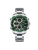 นาฬิกาข้อมือผู้ชาย รุ่น NF9197S A สายสแตนเลส 46 มม. สีเงินหน้าปัดเขียว