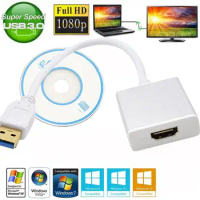 High Quality USB 3.0 to HDMI 1080P Adapter Cable Converter USB3.0 HDMI Multi Monitor Display HDTV Adaptor For Windows 7/8/10