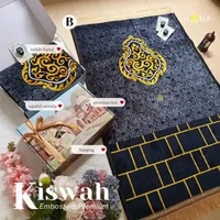 Hampers Sajadah Kiswah Embossed Kemas Box Premium + Tasbih Digital + Hangtag Souvenir Lebaran Umrah 