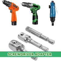 Screwdriver Adapter To Chrome Vanadium Steel Hex Shank 1/4" 3/8" 1/2" Extension Drill Rod Hex Drill Bit Kit Power Tools