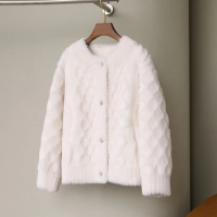 2023 Autumn/Winter New Sheep Fleece and Fur Integrated Coat for Women's Grain Lamb Wool Scissor Short Fur Coat Burst