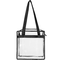 Transparent PVC Shoulder Tote Bag Large Capacity PVC Book Bag for School Sport