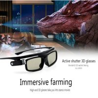 Projector 3D Glasses Active Shutter Rechargeable DLP-Link for All 3D DLP Projectors Optama Acer BenQ ViewSonic Sharp Dell