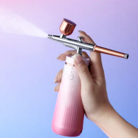 Ionic Facial Steamer Air-brush Spray Gun For Nail Art Tattoo Nano Mist Sprayer Skin Care Tool Spa Face Steamer Whitening Machine