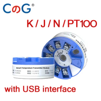 CG Temperature Transmitter K J N PT100 4-20mA Converter TC RTD Input 4-20mA Output Programmable Sensor Module with USB Interface