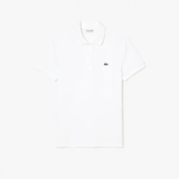 【LACOSTE】男裝-經典修身短袖Polo衫(白色)