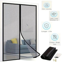 1PC Magnetic Door Curtain Anti Flying Insects Door Curtain Automatic Closing Mesh For Kitchen Living