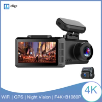 Dash Cam Dual Lens Ultra HD 4K GPS Tracker Car DVR Camera Recorder registrar Night Vision 24H Parking monitor 1080P rear camera