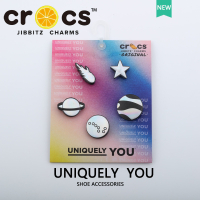 Jibbitz cross charms set หัวเข็มขัดรองเท้า สีเงิน ดาวเคราะห์ (พร้อมกระดาษแข็งการ์ด)