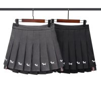 TB THOM Women's Skirt Korean New Preppy Style Puppy Embroidery Pleated Skirt Fashion Casual Streetwear Harajuku Mini Skirts