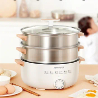 Joyoung Electric Steamer Electric Cooking Pot Electric Steamer Electric Hot Pot Cooking Dual Purpose Pot Household Cooking Pot