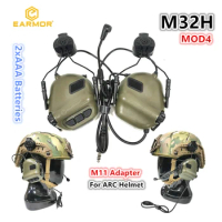 EARMOR M32H Mod4 Tactical Headset for MT FAST ARC Helmet Rail Free Shipping