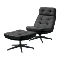 HAVBERG 扶手椅及腳凳, grann/bomstad 黑色