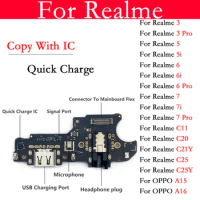 New USB Charging Dock Port Charger Plug Flex Cable Connector Board For Oppo Realme 7 6 6i 5 5i 3 Pro C11 C20 C25