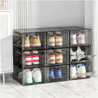 ARSTPEOE 9 Pack Shoe Organizer, Upgrade Harder Solid Plastic Shoe Storage, Sneaker Storage, Shoe Organizer for Closet