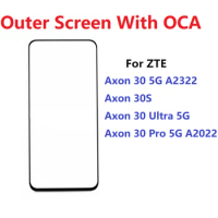 30S Outer Screen For ZTE Axon 30 Pro Ultra 5G Front Touch Panel LCD Display Glass Cover Lens Repair Replace Parts + OCA