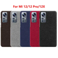 MI 12 fabric Case For Xiaomi 12 Pro Canvas Case MI 12X Luxury Phone Cover mi 12 Leather Thin Skin Pattem Stand Protective shell