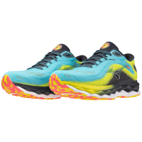 【MIZUNO 美津濃】慢跑鞋 男鞋 運動鞋 緩震 WAVE SKY 7 藍黃黑 J1GC230203