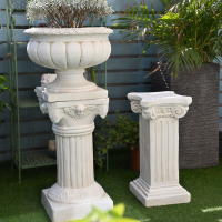 戶外裝飾羅馬柱擺件落地高腳大花盆花園庭院底座綠植盆栽陽臺布置