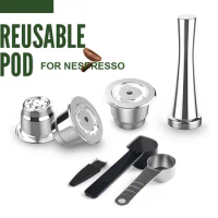 Reusable Coffee Capsule for Nespresso Stainless Steel Refill Coffee Filter Pods fit for Essenza Mini &amp; Inissia &amp; Pixie machine