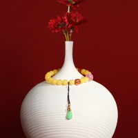 【巴黎精品】蜜蠟手鍊玉石手串-7mm紫鋰輝翡翠琺瑯彩女飾品a1ha48