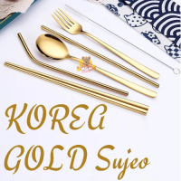 LIMITED Gold SUJEO set6 sendok makan emas korea paket komplit LENGKAP