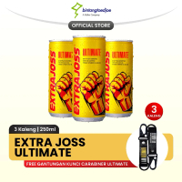 Extra Joss Ultimate 3 Kaleng - Energy Drink, Green Coffee, dan Less Sugar FREE Carabiner