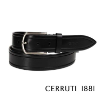 【Cerruti 1881】限量3折 義大利頂級小牛皮皮帶 全新專櫃展示品(黑色 CECU06072M)