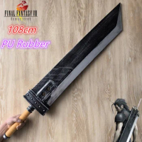 108cm Zack Fair Sword Silver Weapon 7 VII 1:1 Sword Cloud Strife Buster Sword Game Remake Knife Rubber