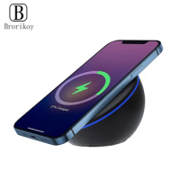 Brorikoy Wireless Charger For Apple 15W Fast Charger Pad For iPhone 12 Pro Mini Max Magnetic Charger Stand Desktop