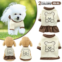Teddy Bear Dog Sweatershirt Dress Summer Dog T-Shirt For Small Dogs Kitten Casual Pullover Chihuahua Clothes Pet Dog Supplies