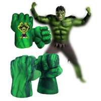 Child Superhero Hulk Boxing Gloves Smash Boxing Soft Plush Toys Cosplay Costume Accessories Boys and Girls Halloween Gifts
