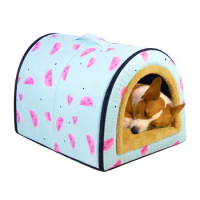 Outdoor Dog House Cave Indoor Dog House Soft Cozy Dog Cave Bed Removable Warm House Nest Pet Winter Supplies With Fluffy