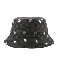 【COACH】CC Logo 滿版標誌及星星圖案漁夫帽(卡其色/黑色)