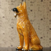陶瓷狗擺件唐三彩狼狗旺財狗工藝品客廳裝飾擺件送禮辦公桌擺守財