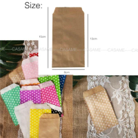 25Pcs 8x15cm Bio-degradable Treat Candy Bag Party Favor Paper Bags Polka Dot Paper Craft Bakery Bag Child Wedding Christmas