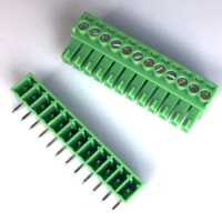 3000 set 3.5mm pitch 12 Pin Screw PCB board Female Terminal Block Connector Green Pluggable Type Angle plug-in terminal strip