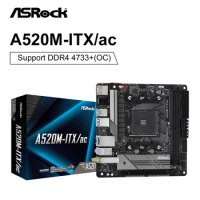 ASROCK New A520M-ITX/ac Motherboard AMD A520 DDR4 AM4 64GB Support AMD Ryzen 5 5500 5600 5600G CPU Processor Wifi placa mãe