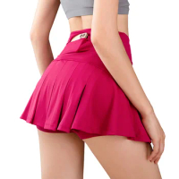 Women Yoga Fitness Sports Short Skirt Quick Dry Sweat-Absorbing Running Culottes Loose Slimming Tennis Badmiton Golf Skort