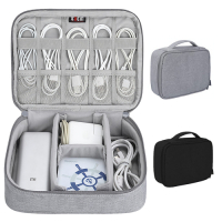 BUBM單層加高版 多功能3C收納包 大容量配件包 行動電源滑鼠變壓器耳機充電線 出國旅行旅遊