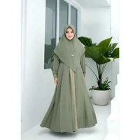 LC - Promo Gamis Syari Kanaya Set Hijab Wanita Dewasa Jumbo M L XL XXL Terbaru Busui Frendly M Seagr