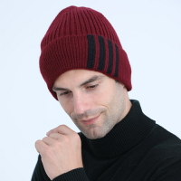 【巴黎精品】針織帽毛帽-拼色條紋舖絨護耳男女帽子5色p1ab44