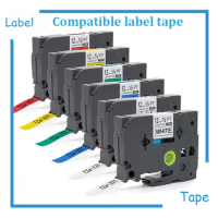 6pcs Free shipping mixed models TZ tape offered TZe 231 TZ-431,TZ-531,TZ131,TZ 631, tze 731 12mm label tape for p touch pt-d200