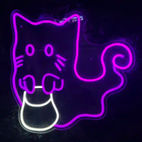Cat Ghost Neon Sign,Scary Ghost Led Sign,Cat Mom Neon Sign,Halloween Neon Sign,Cat Ghost Neon Light,Ghost Neon Light