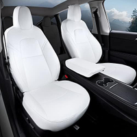 汽車坐墊適用特斯model Y 20232020汽車座椅套白色硅皮革