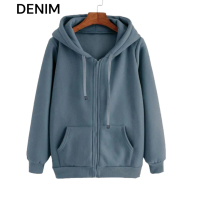 Jaket Sweater Polos Pria Wanita Bahan Fleece L XL XXL Casual Hoodie Distro Zipper Basic   Tebal
