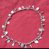 gelang kaki baja wanita anti karat uk27cm Putih