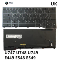 UK keyboard for Fujitsu Lifebook U747 U748 U749 E449 E548 E549 Laptop Keyboard Backlight without mouse
